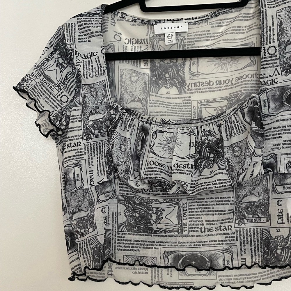 Torrid Tarot Print Women's Blouse - Black and White